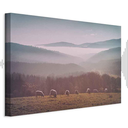 Leinwandbild - Sheep in Mountain Landscape (1-part) - Animals in Nature