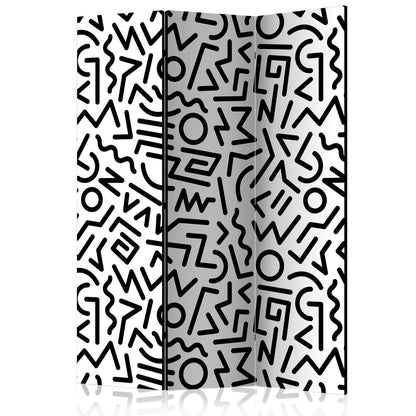 Paravent - Black and White Maze Artgeist