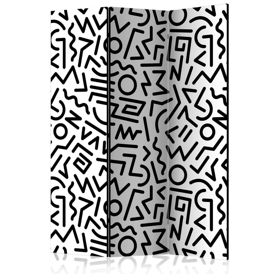Paravent - Black and White Maze Artgeist