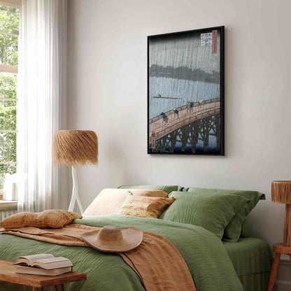 Leinwandbild - Utagawa Hiroshige – Sudden Shower over Shin-Ohashi Bridge and Atake