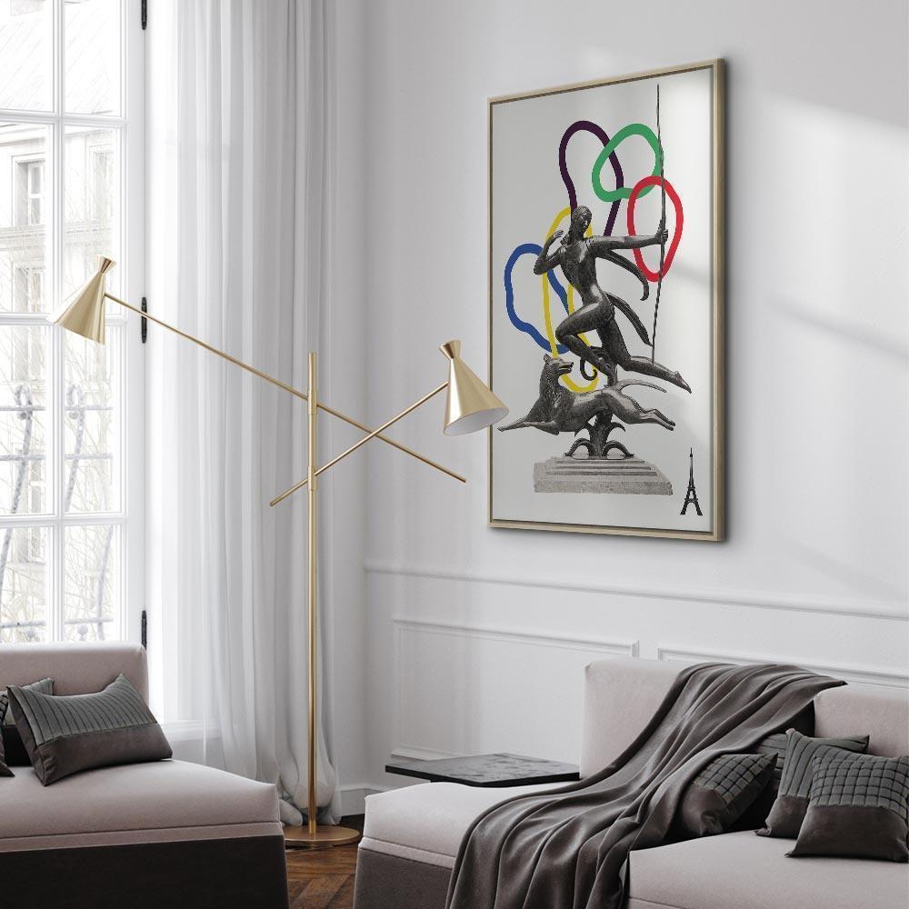 Leinwandbild - Woman With Dog - Illustration