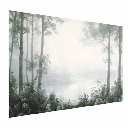 Poster - Forest and Pond in Patinated Green Artgeist