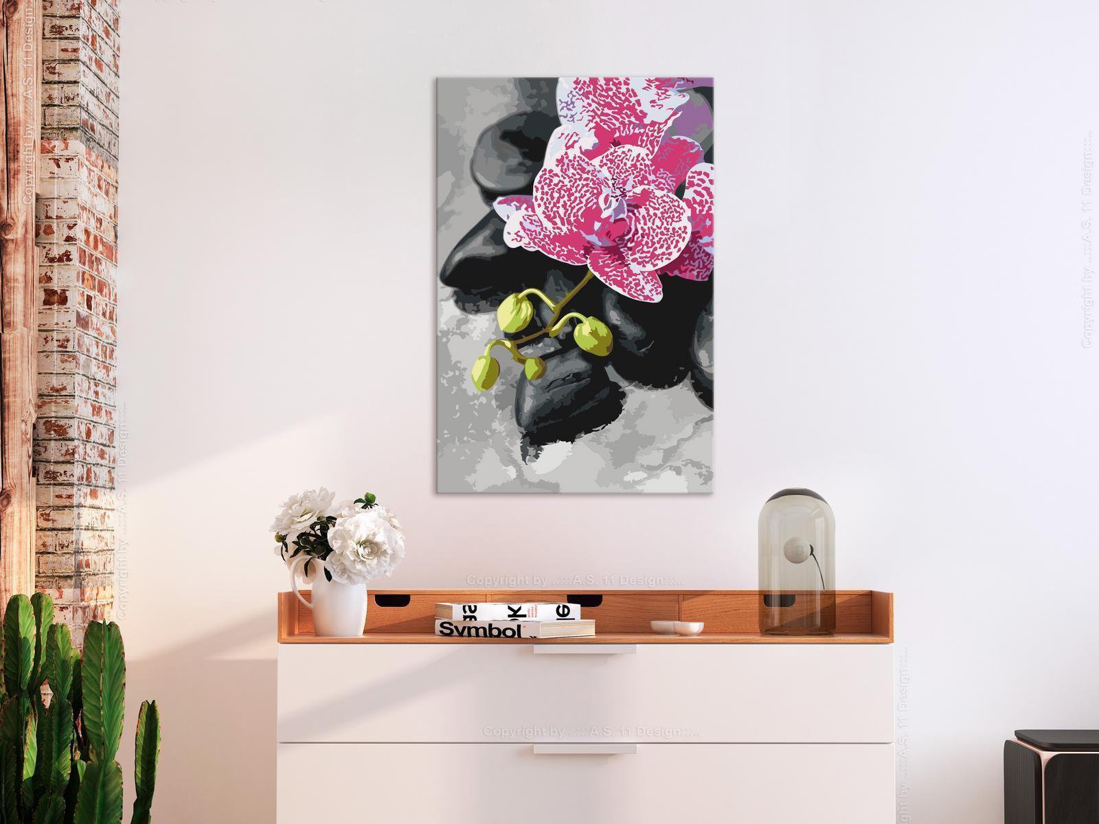 Malen nach Zahlen Pink Orchid Geschenk - edles Orchideen-Motiv für kreative Entspannung