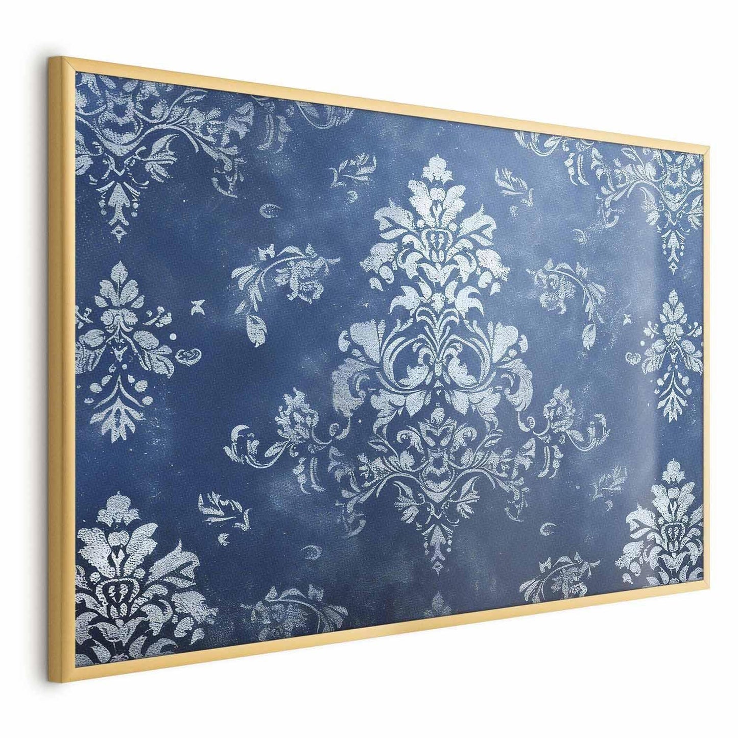 Poster Retro Ornament – Vintage-Muster in Blautönen