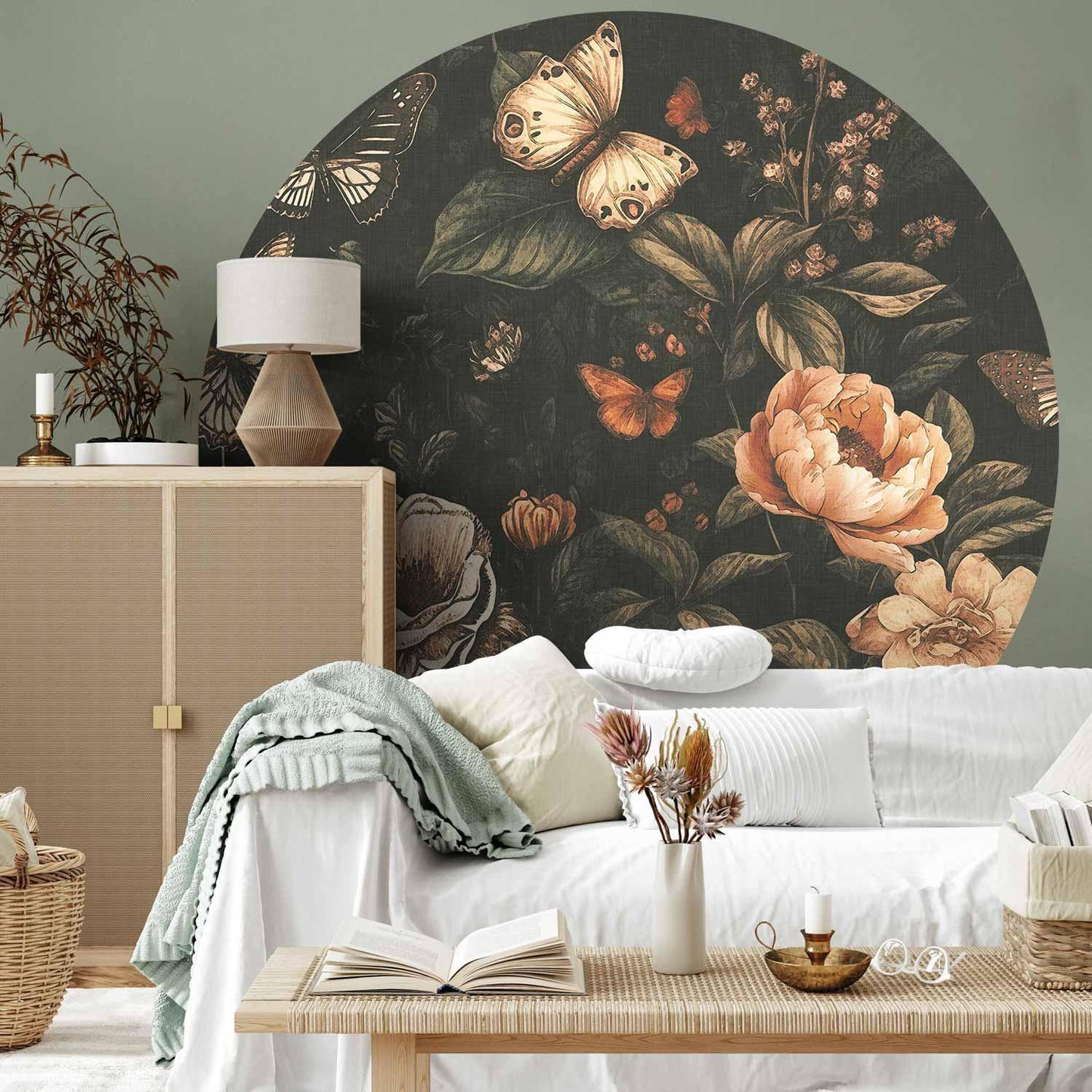 Runde Fototapete - Rustic garden