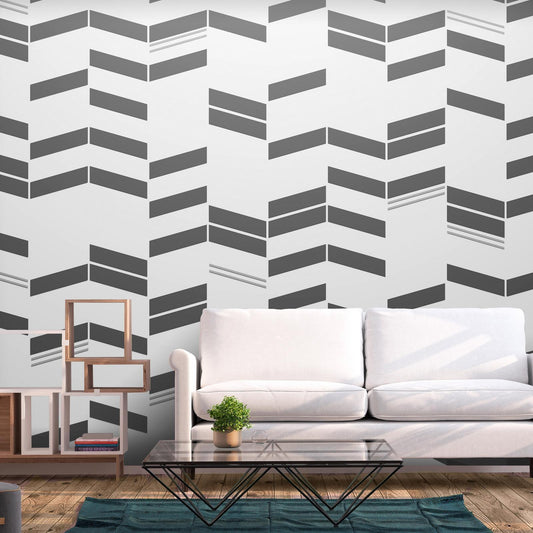 Fototapete Geometrische Strukturen – Minimalistisches Architekturdesign in Grau