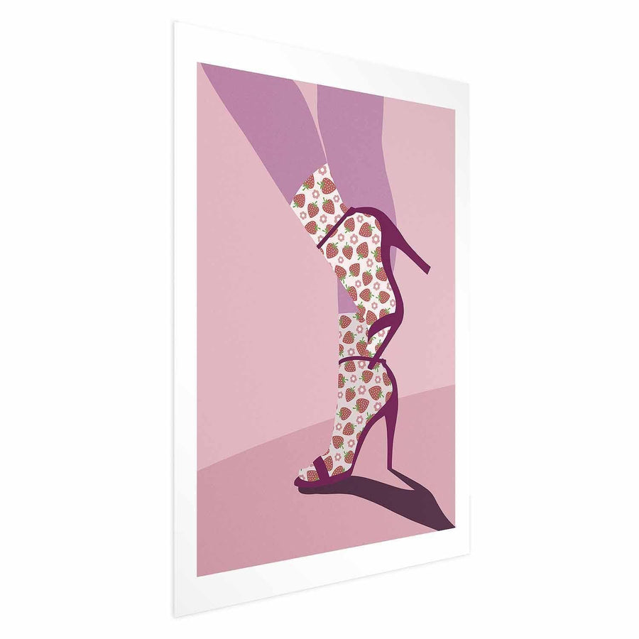 Poster Erdbeersocken – Verspielt, frech & modern