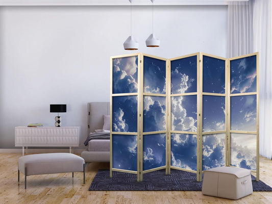Japanischer Paravent - Starry Clouds and Delicate Light Over a Corner of the Sky Artgeist