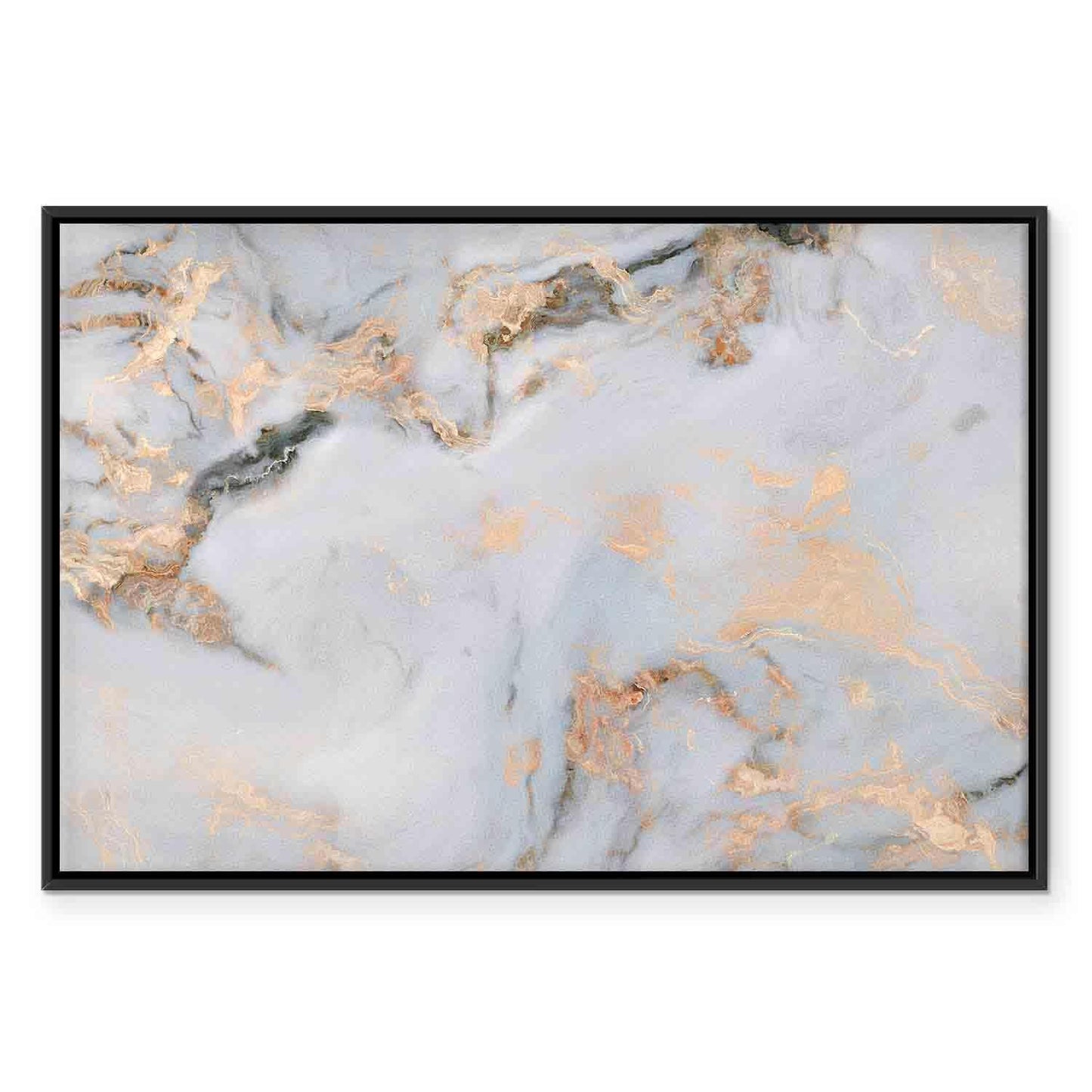 Leinwandbild - White stone – elegant marble with golden reflections