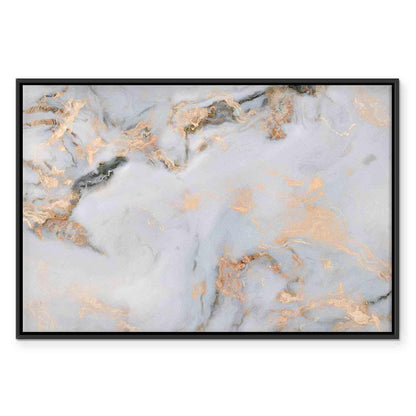 Leinwandbild - White stone – elegant marble with golden reflections