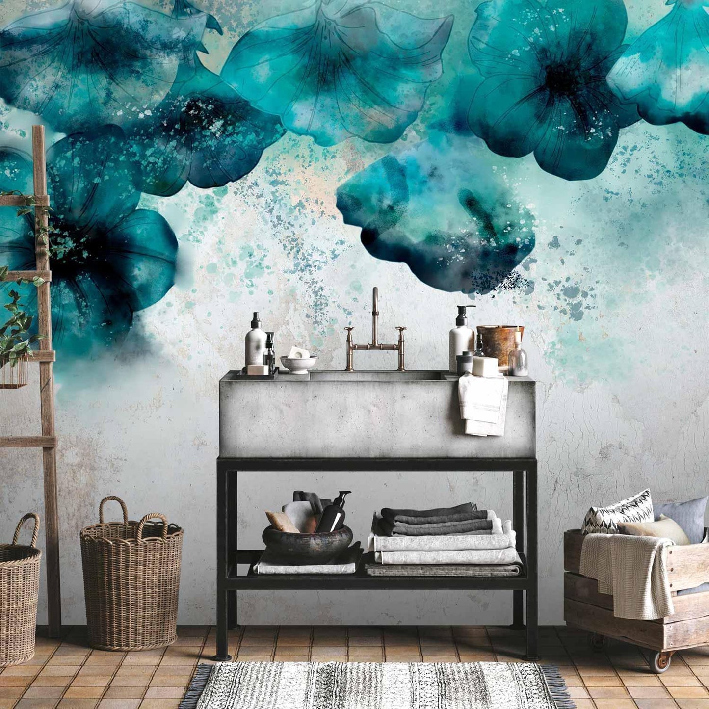 Fototapete - Blue Poppies