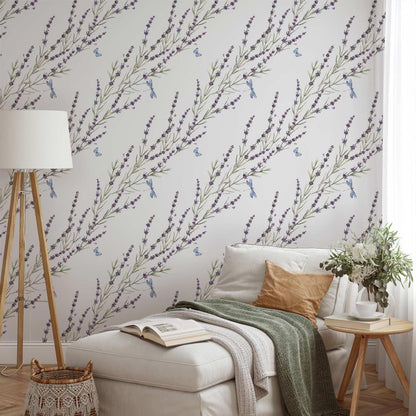 Tapete - Butterflies Among the Lavender