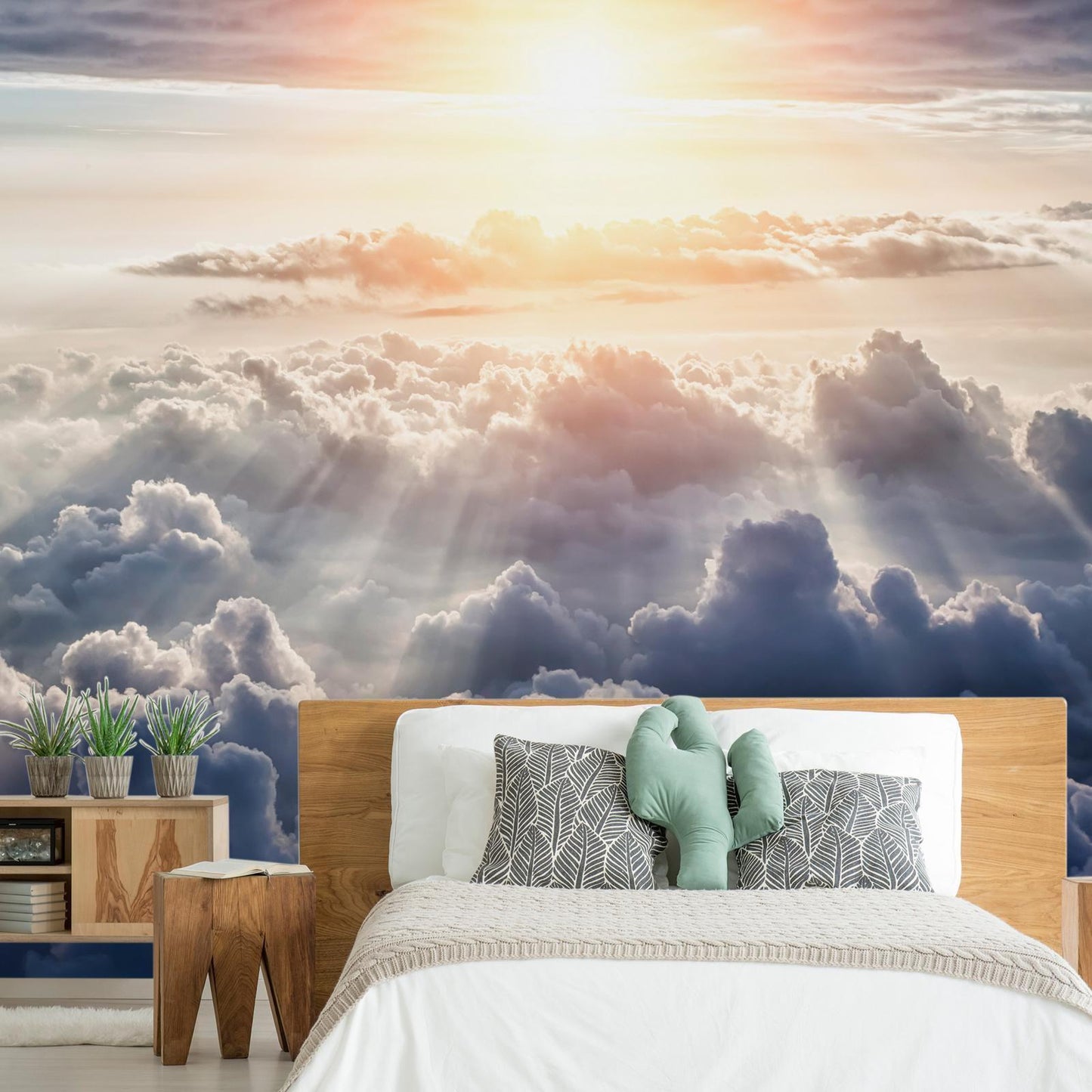 Fototapete Wandel in den Wolken - Himmlische Komposition mit sanften Wolkenformationen