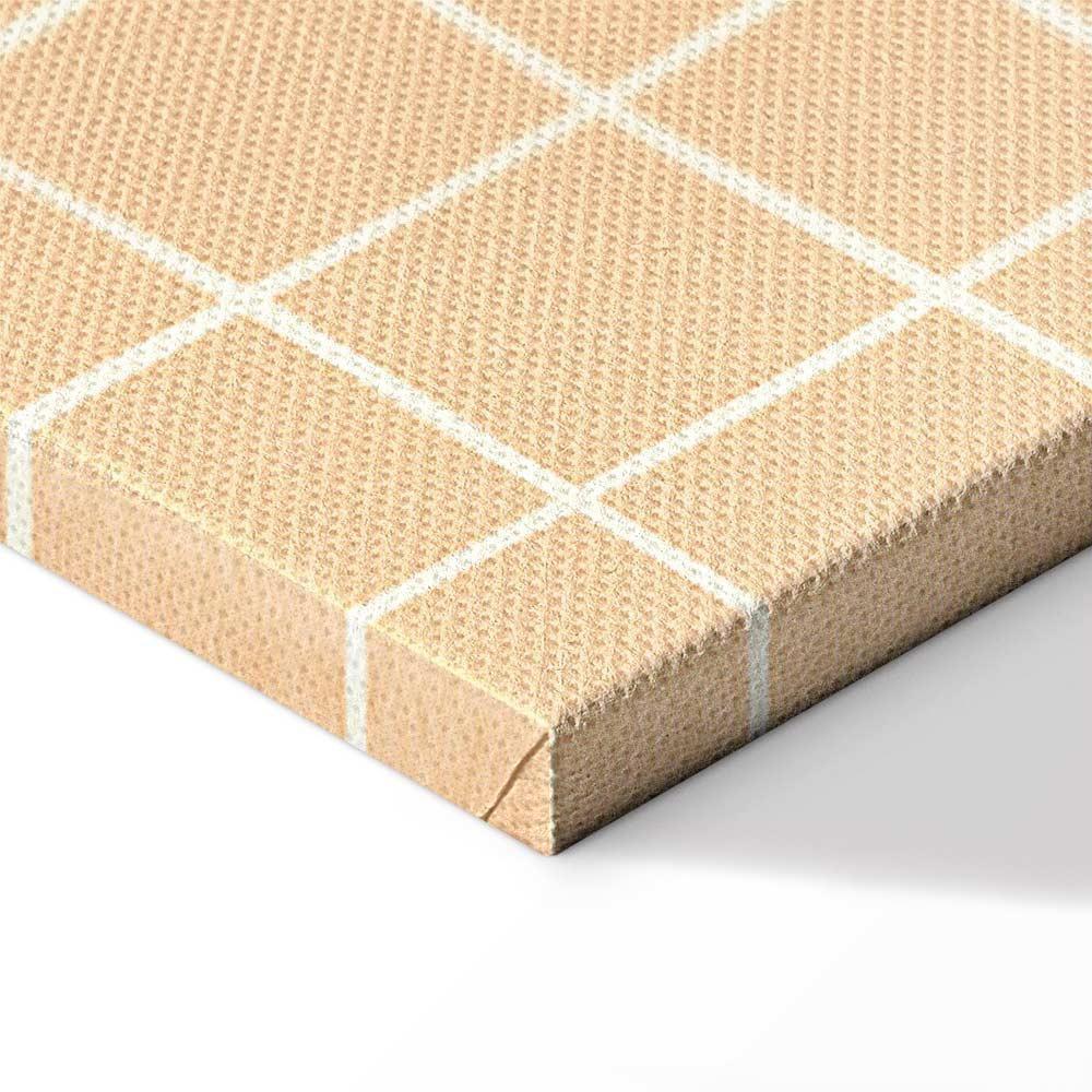 Leinwandbild - Waving Lines - Creamy Grid on a Noisy Pastel Background