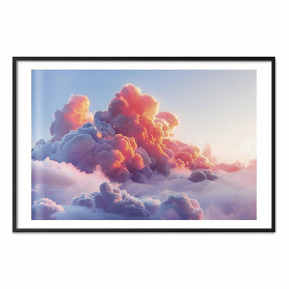 Poster - Dusk Spectacle: Clouds in Shades of Pink and Purple