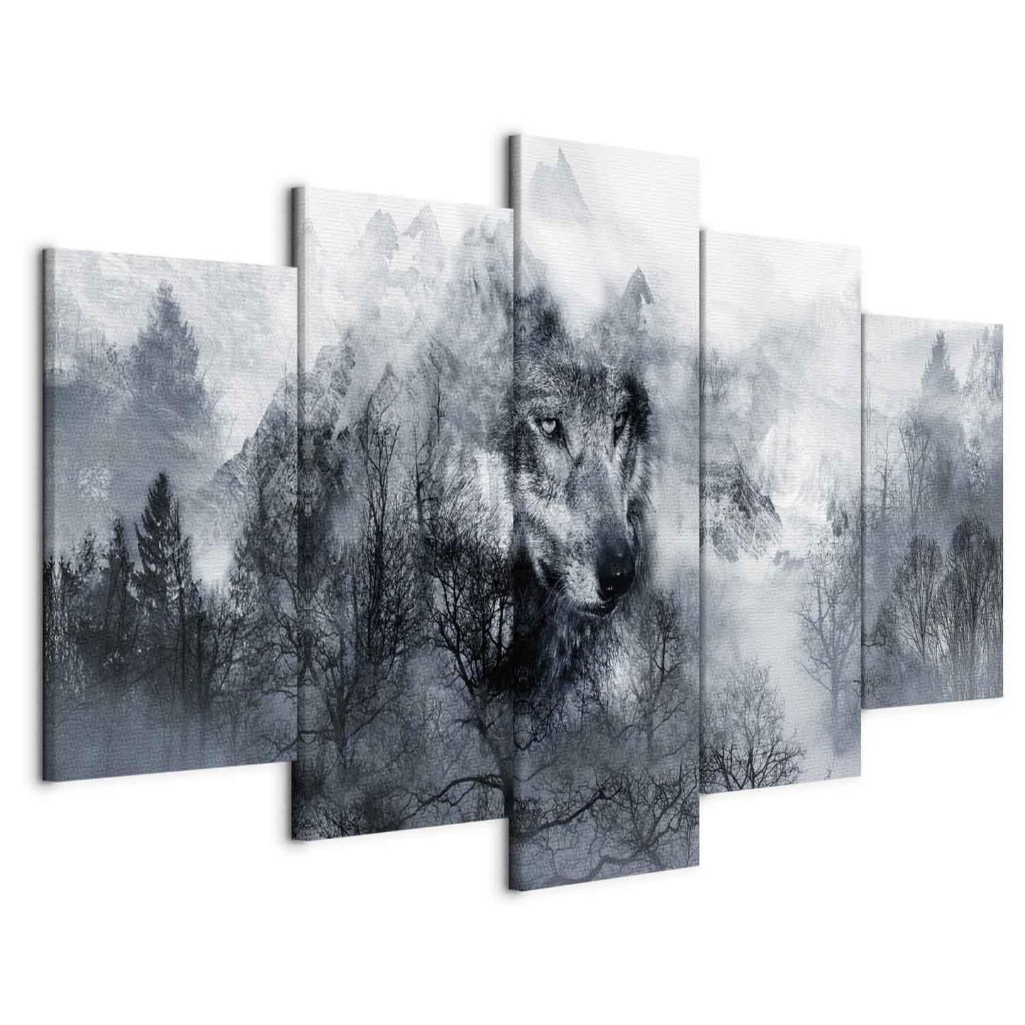 Leinwandbild Mountain Predator – 5-teiliges Wandbild mit Wildtiermotiv