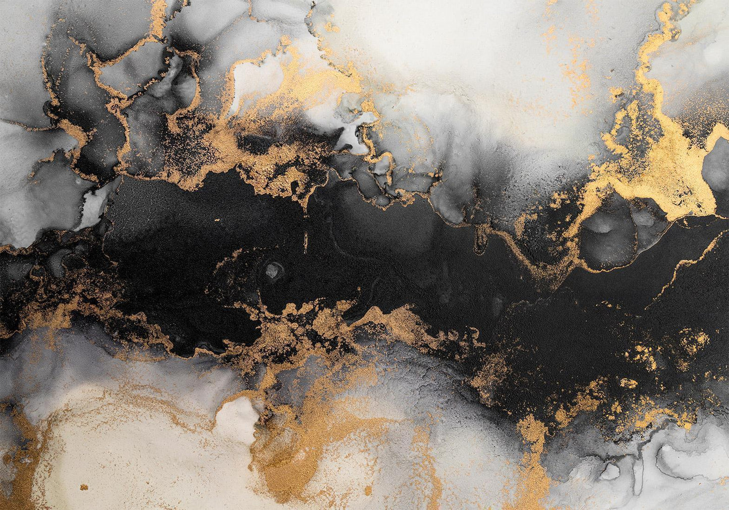 Fototapete Gold Explosionen – Abstraktes Marmor-Muster für luxuriöse Wandgestaltung