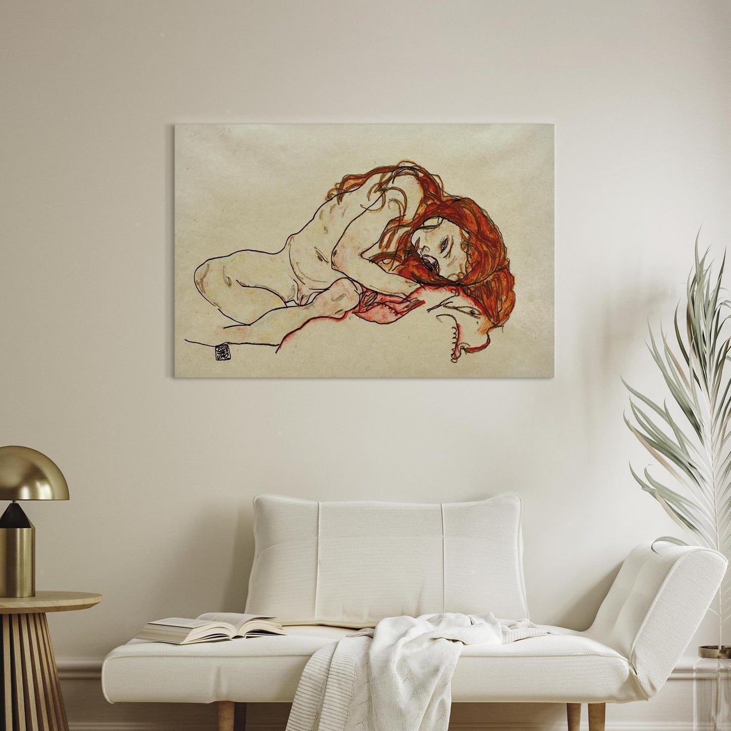 Leinwandbild - Crouched Girl With Bowed Head Artgeist