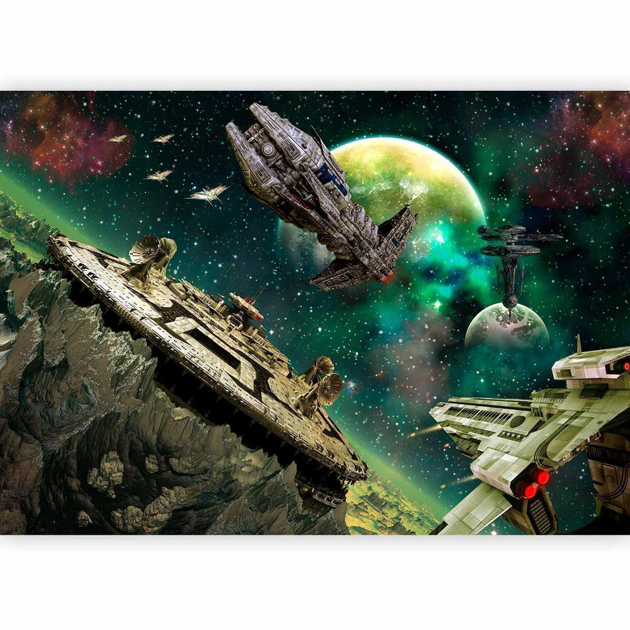 Weltraum-Dekoration mit Sci-Fi-Motiv für Kinderzimmer

