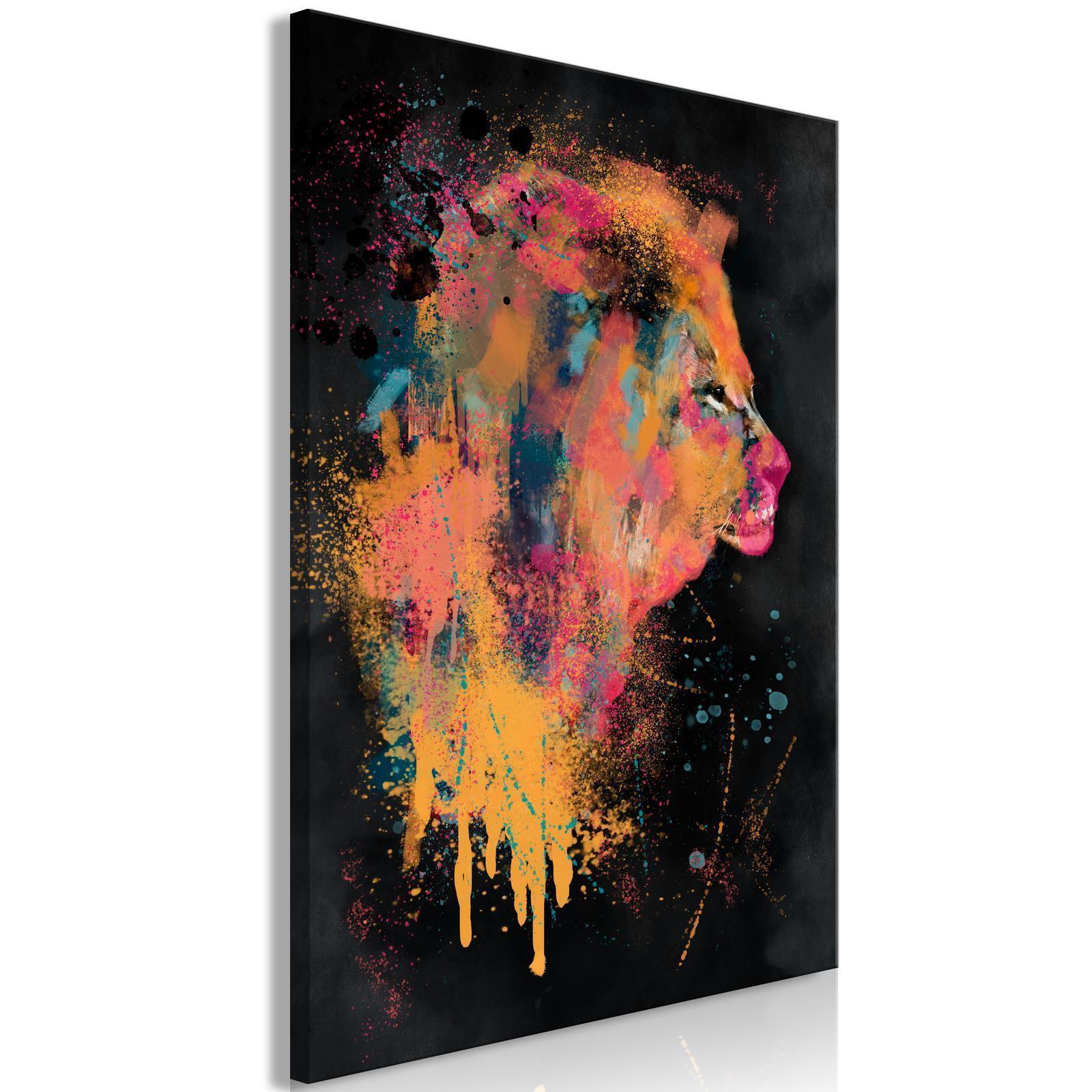 Leinwandbild - Lion Humors (1 Part) Vertical Artgeist