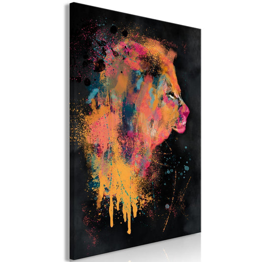 Leinwandbild - Lion Humors (1 Part) Vertical Artgeist