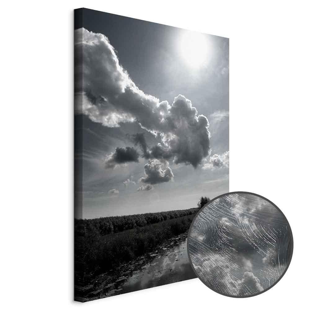 Leinwandbild - Sun Over Clouds (1-part) - Sky Reflection in Water Field