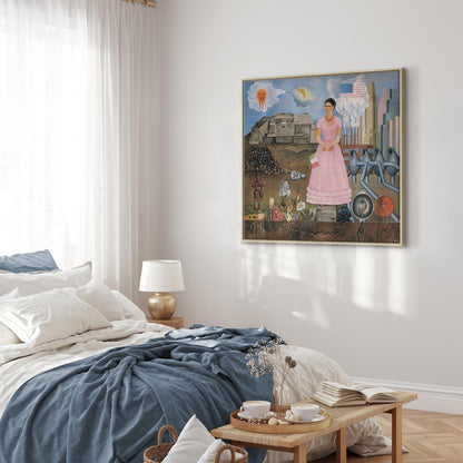 Leinwandbild - Frida Kahlo – Self-Portrait on the Borderline Between Mexico and the United States