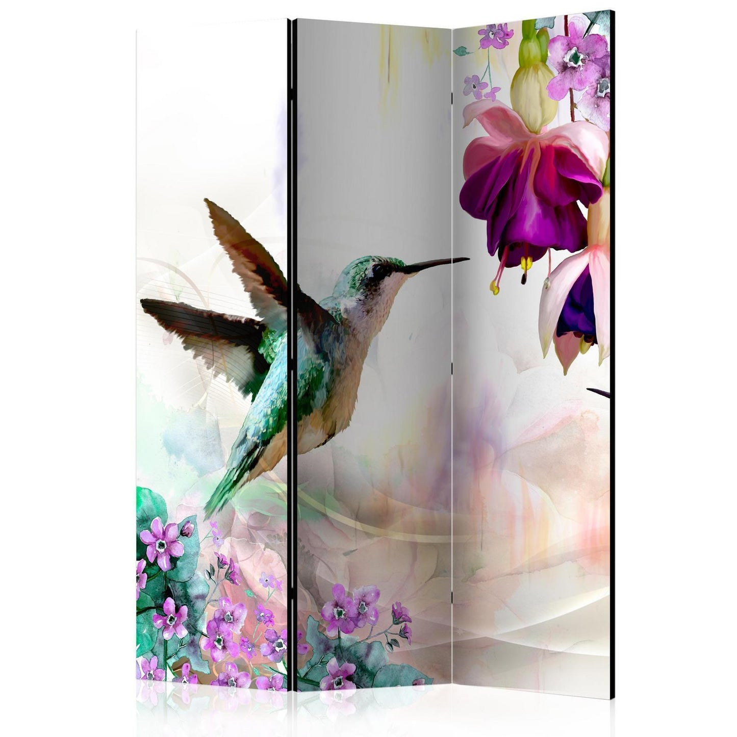 Paravent - Hummingbirds and Flowers Artgeist