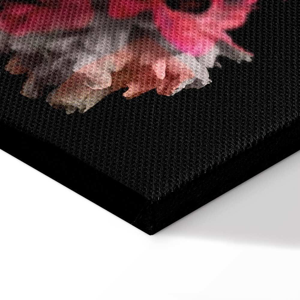 Leinwandbild - Peony Charm (1-part) - Colorful Bouquet on Black Background