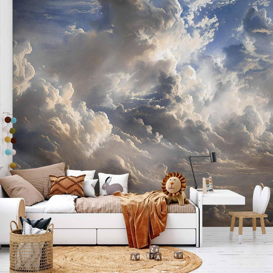 Fototapete - Golden Reflections on Clouds Foretelling Dusk Artgeist