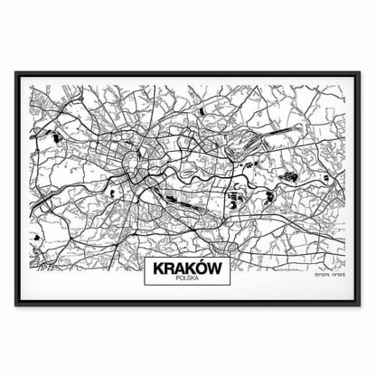 Leinwandbild - City Plan: Krakow (1 Part) Wide