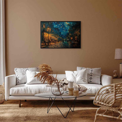 Leinwandbild - Paris street – a painting inspired by Vincent van Gogh's style