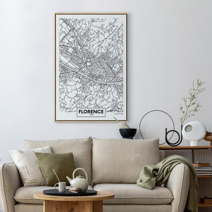 Leinwandbild - Florence Map (1 Part) Vertical