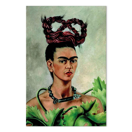 Leinwandbild - Frida Kahlo – Self-Portrait with Braid