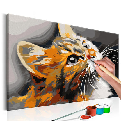 Wandbild zum Ausmalen Red Cat - Hauptmotiv mit bezaubernder roter Katze