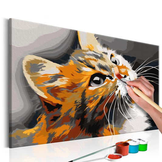 Wandbild zum Ausmalen Red Cat - Hauptmotiv mit bezaubernder roter Katze