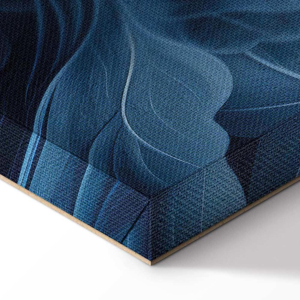 Leinwandbild - Abstract Ornaments Dark Blue Victorian Leaves