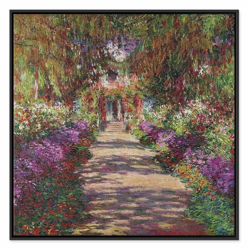 Leinwandbild - Claude Monet – A Pathway in Monet's Garden