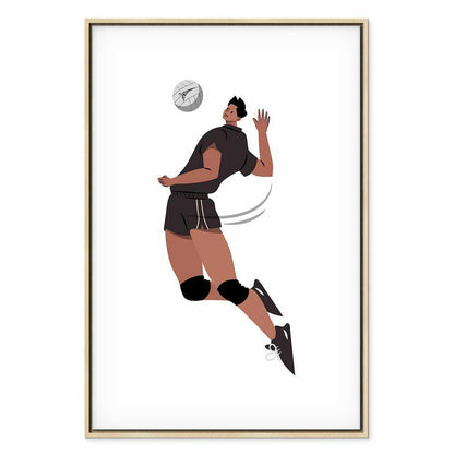 Leinwandbild - Volleyball Player on a White Background - Illustration