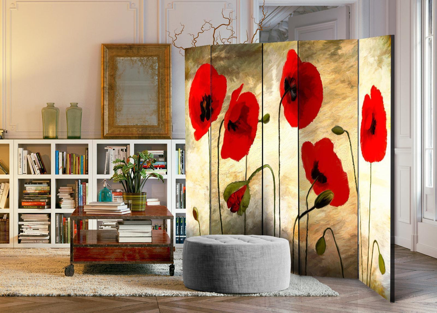 Paravent - Golden Field of Poppies II Artgeist