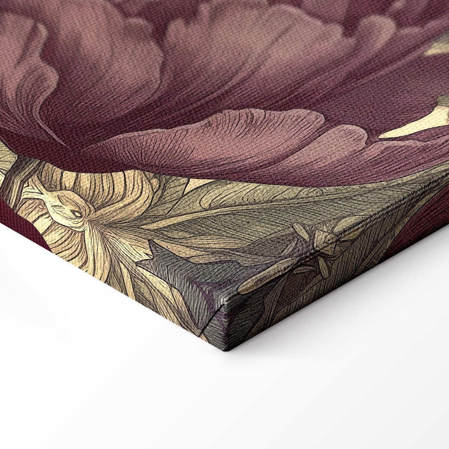 Leinwandbild - Colourful tulips on a cream background