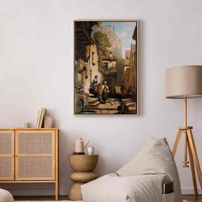 Leinwandbild - Carl Spitzweg – Im Dachstübchen