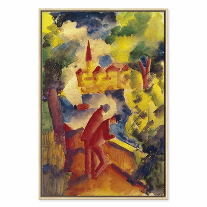 Leinwandbild - August Macke – Men on the Road by the Lake