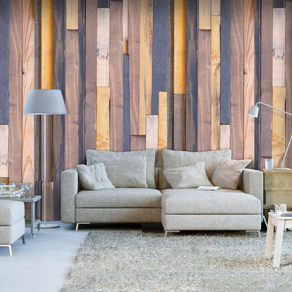 Tapete - Hölzerne Allianz - Zeitlose Holzoptik für ein stilvolles Ambiente