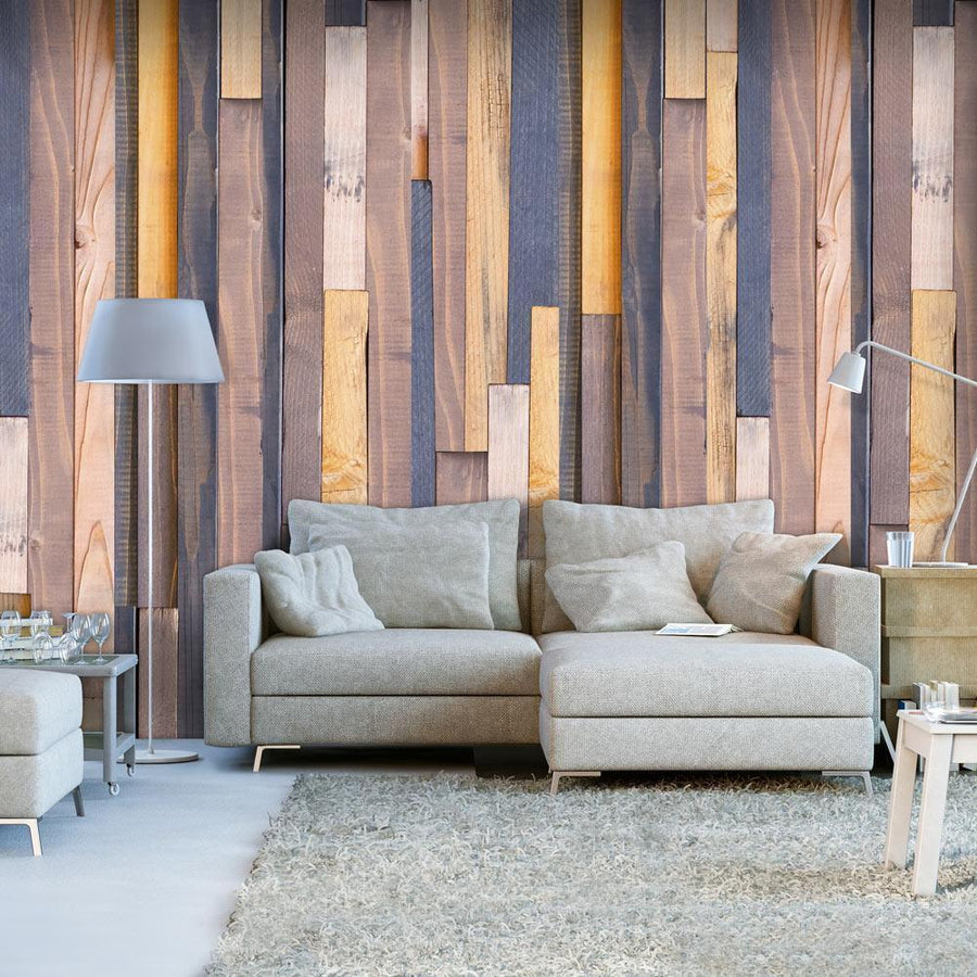Tapete - Hölzerne Allianz - Zeitlose Holzoptik für ein stilvolles Ambiente