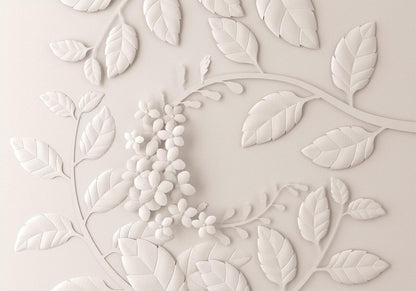 Fototapete „Paper Flowers Cream“ – Sanfte Blüten in eleganter Papieroptik