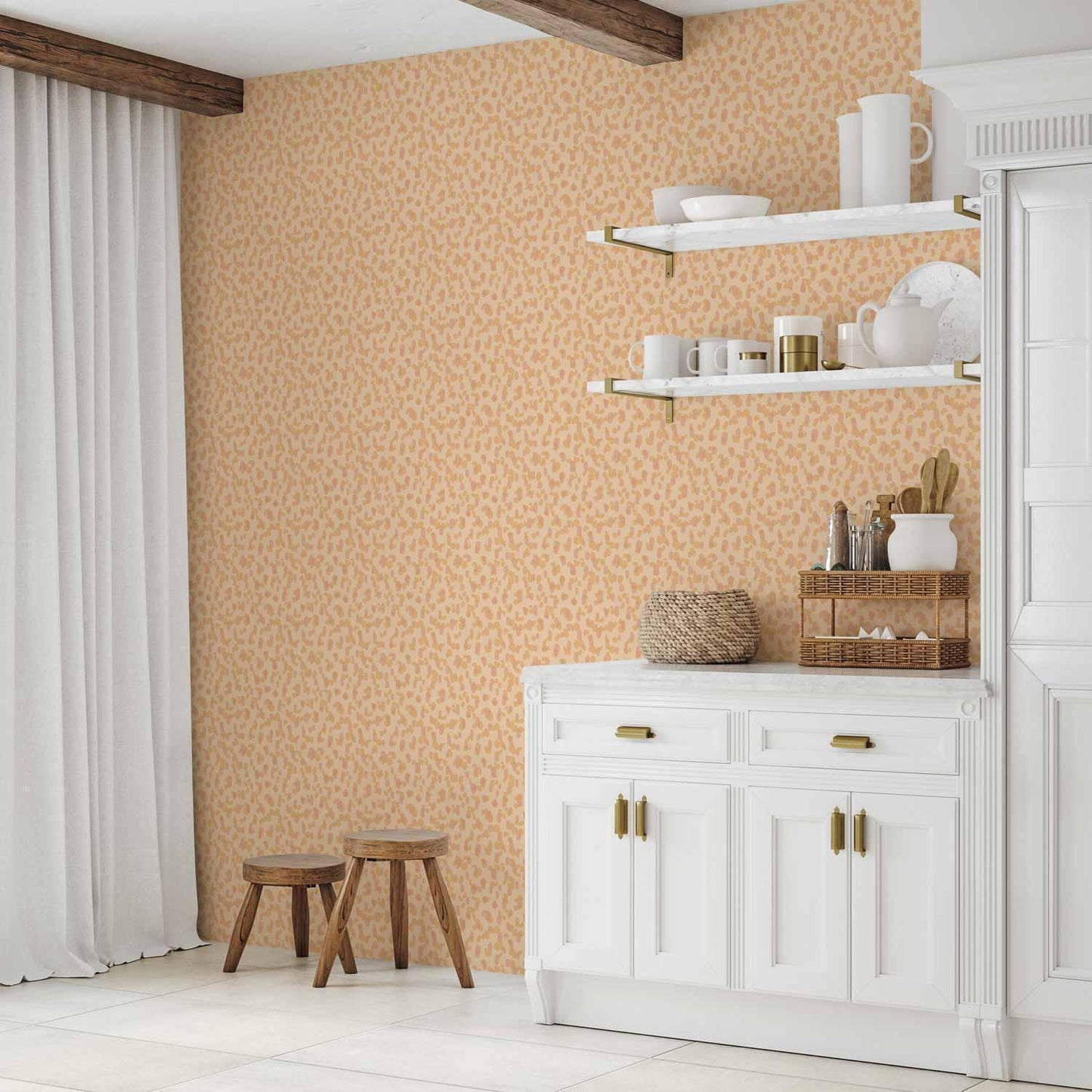 Tapete - Tiny Dots - optimistic pattern in peach colors