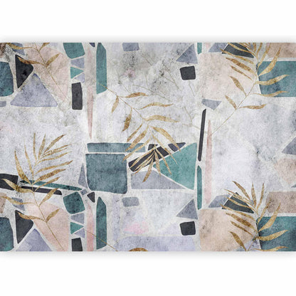 Fototapete Südliches Mosaik - Mediterrane Steinmosaik Wandtapete
