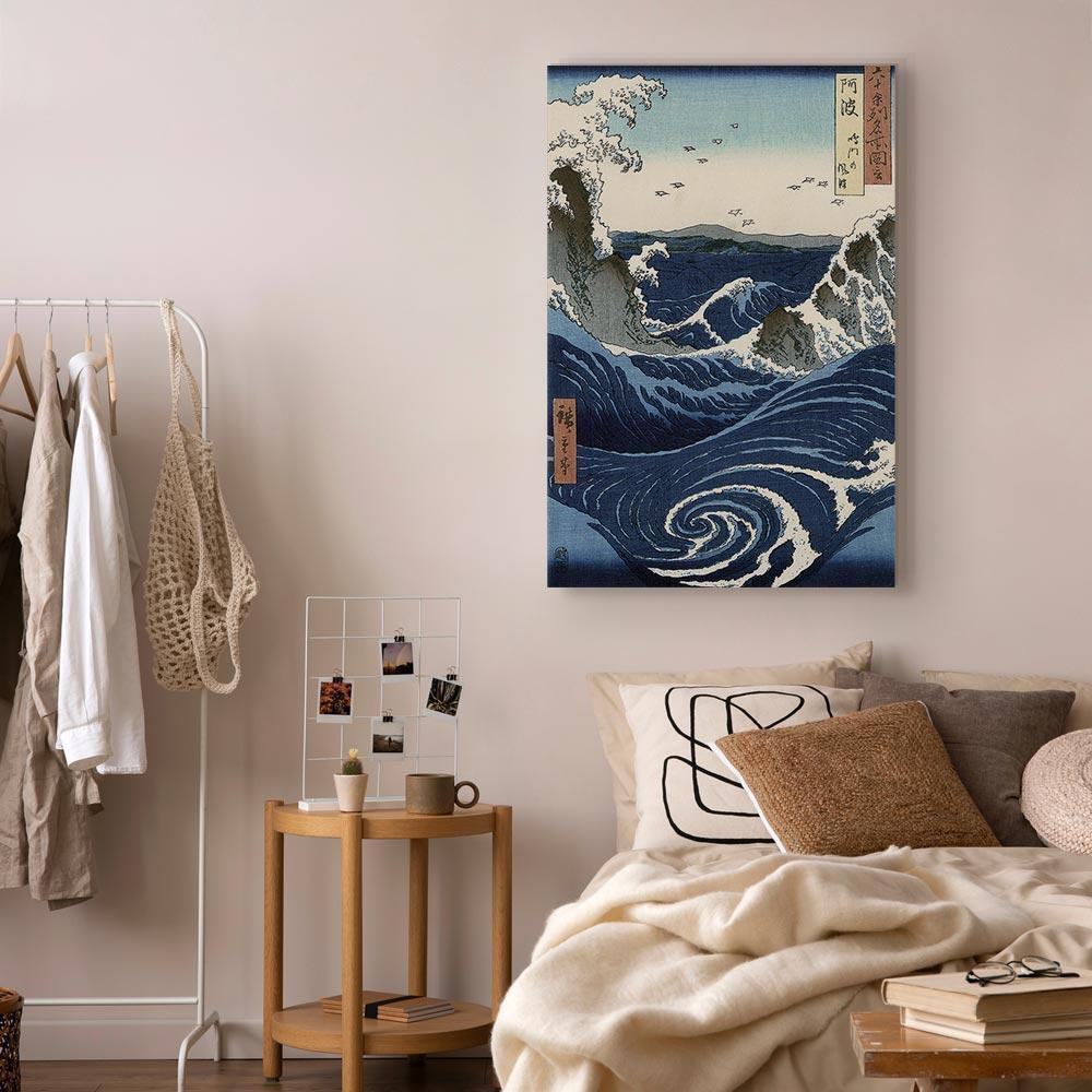 Leinwandbild - Utagawa Hiroshige – View of the Naruto whirlpools at Awa