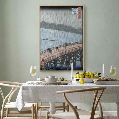Leinwandbild - Utagawa Hiroshige – Sudden Shower over Shin-Ohashi Bridge and Atake